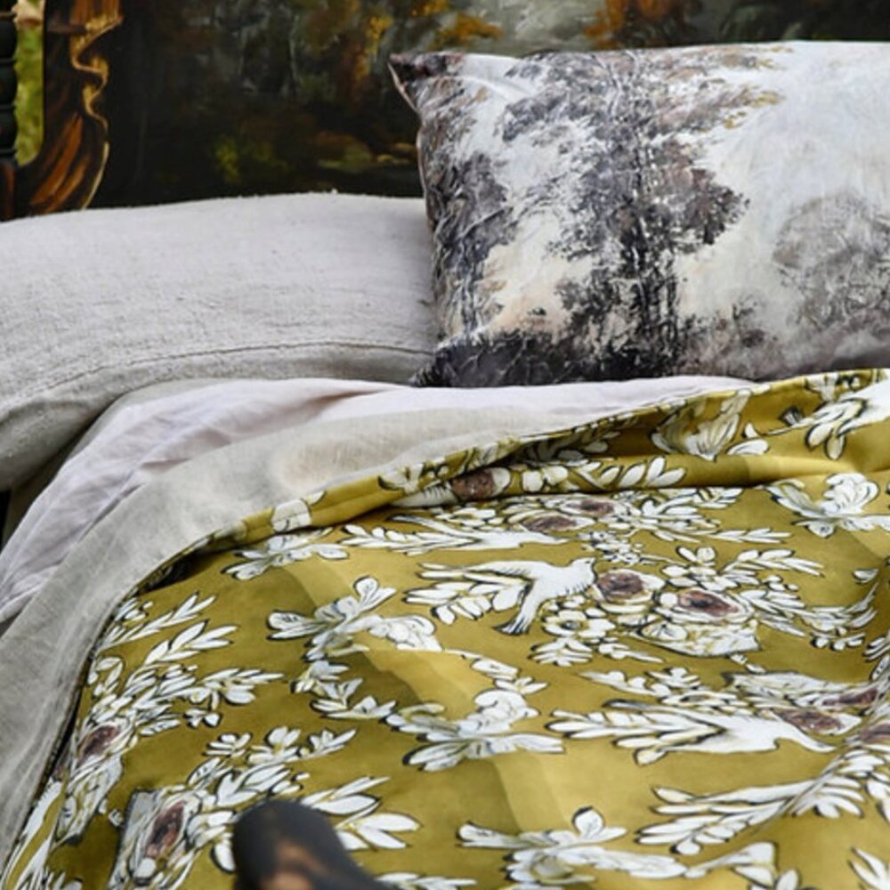 Velveteen and Linen throw